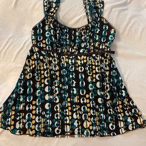BCX Juniors' Printed Stripe Tie-Back Top, multiple colors
